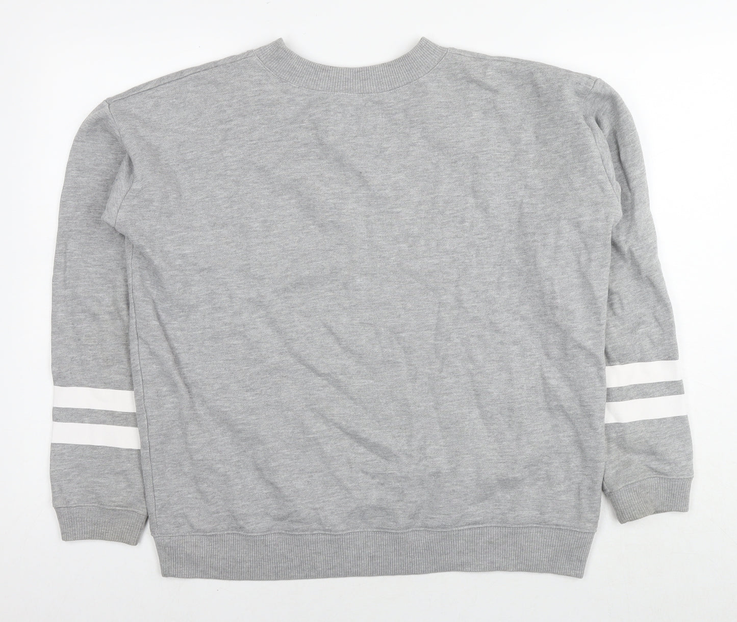 Pull&Bear Womens Grey Cotton Pullover Hoodie Size L Pullover - Teenage Disaster