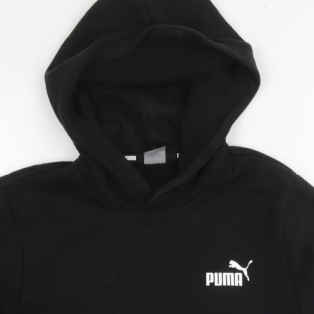 PUMA Boys Black Cotton Pullover Hoodie Size 13-14 Years Pullover - Logo