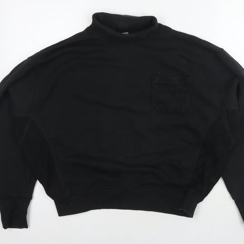 Reebok Womens Black Cotton Pullover Hoodie Size M Pullover