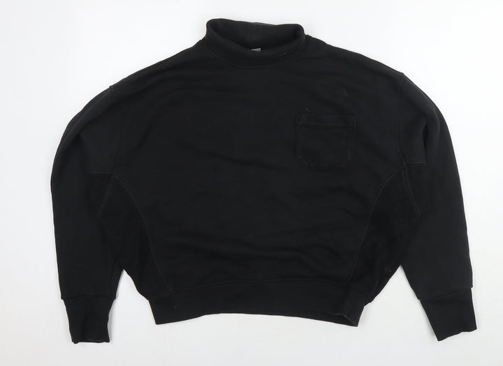 Reebok Womens Black Cotton Pullover Hoodie Size M Pullover