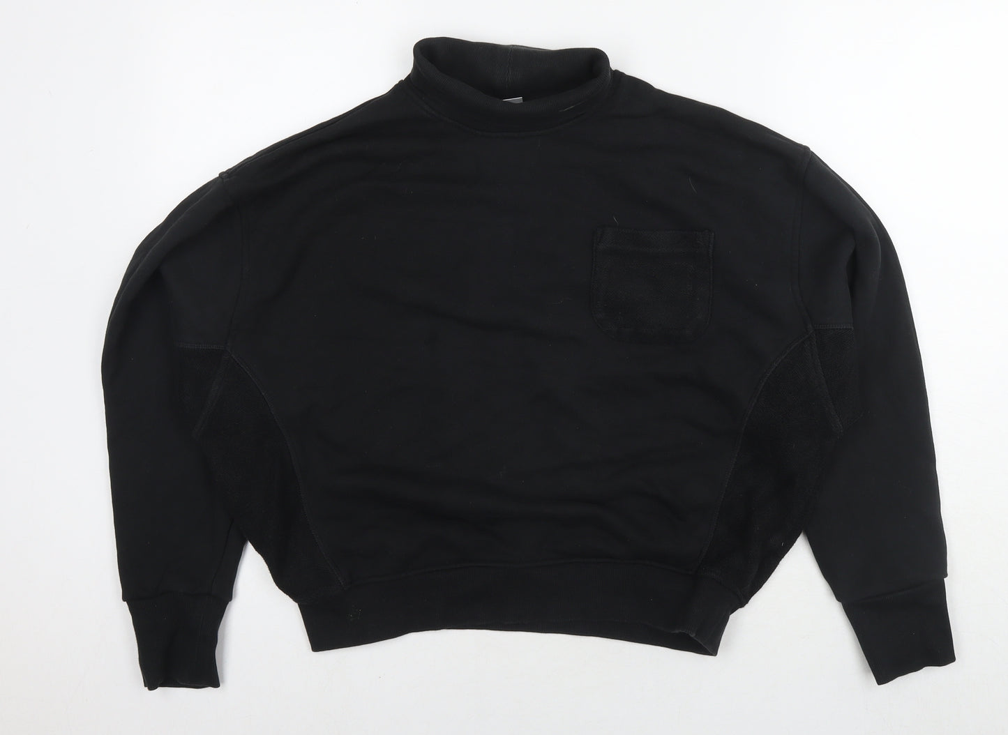 Reebok Womens Black Cotton Pullover Hoodie Size M Pullover