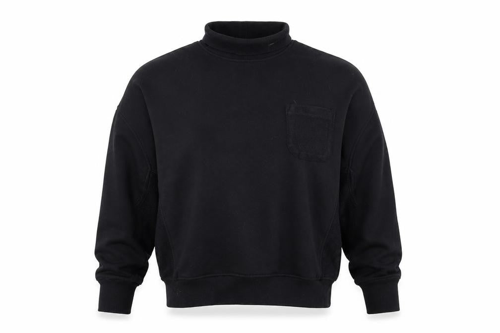 Front view of Reebok women’s black cotton pullover hoodie, size M, pullover