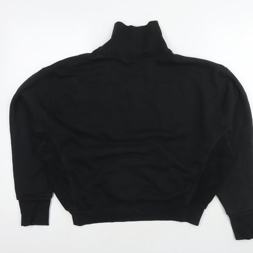 Reebok Womens Black Cotton Pullover Hoodie Size M Pullover