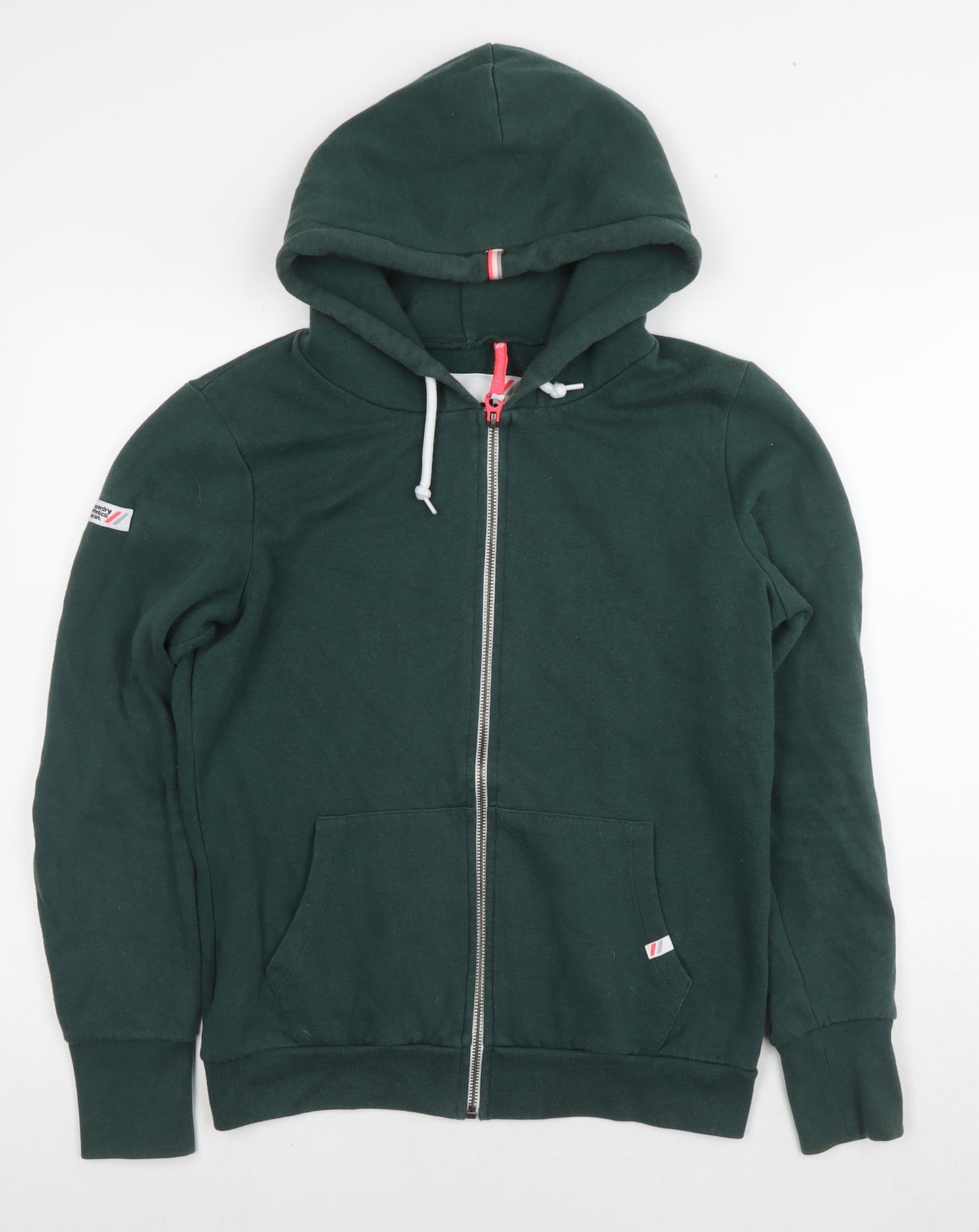Superdry Womens Green Cotton Full Zip Hoodie Size L Zip