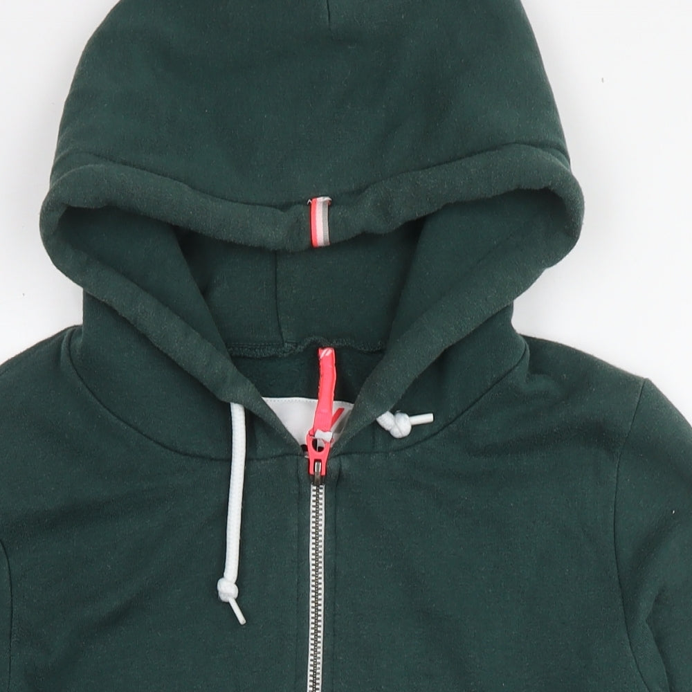 Superdry Womens Green Cotton Full Zip Hoodie Size L Zip