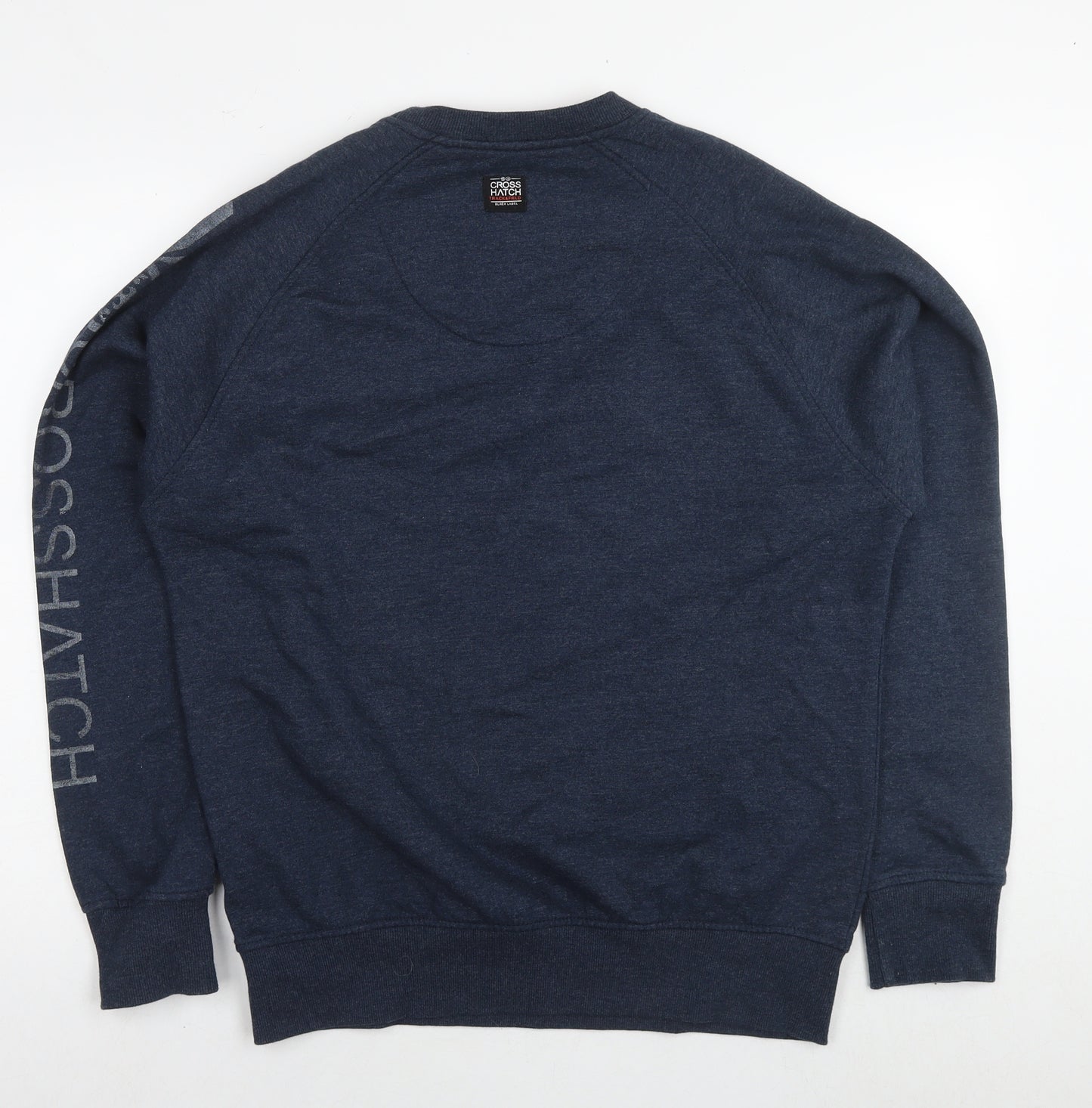 Crosshatch Mens Blue Cotton Pullover Sweatshirt Size L - Logo