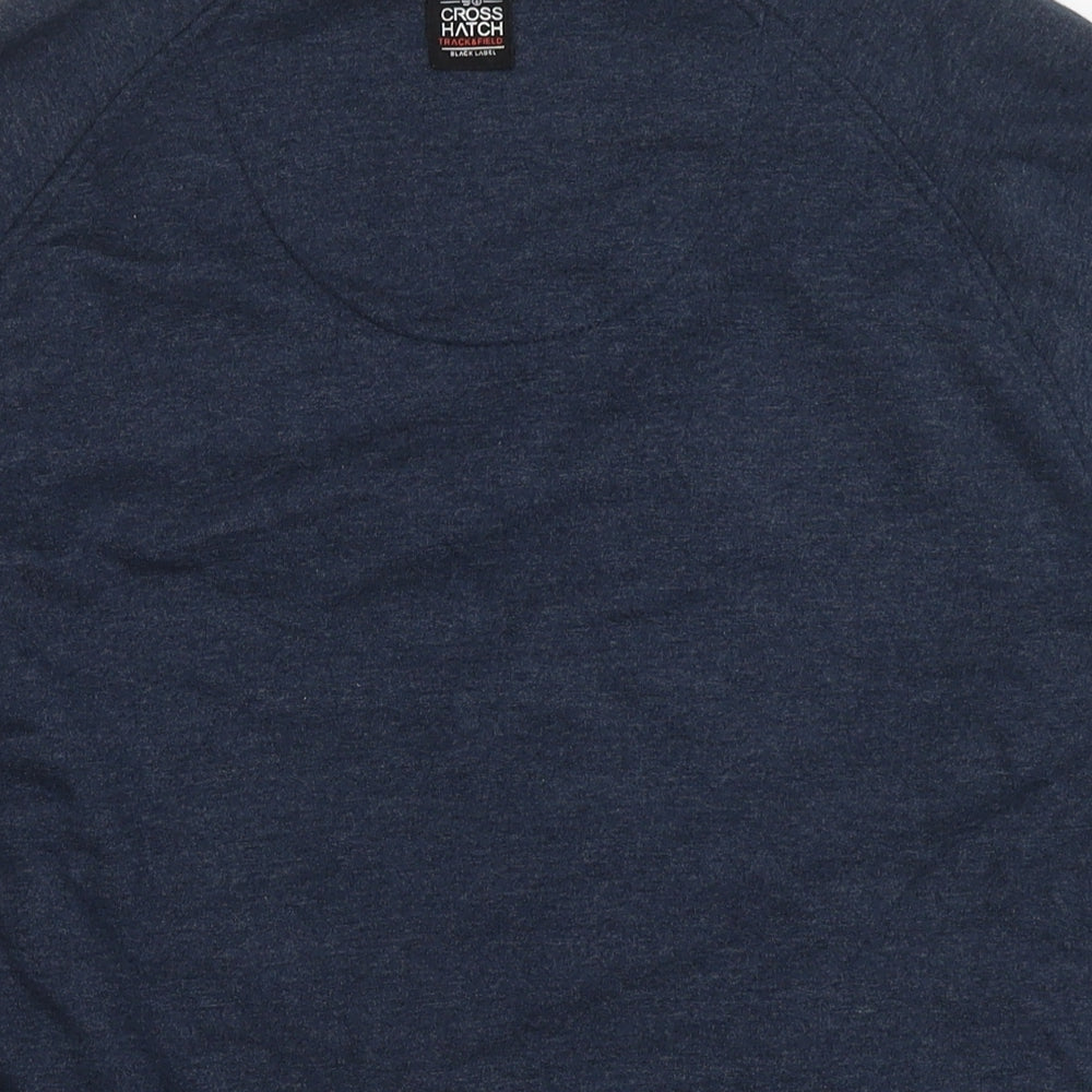 Crosshatch Mens Blue Cotton Pullover Sweatshirt Size L - Logo