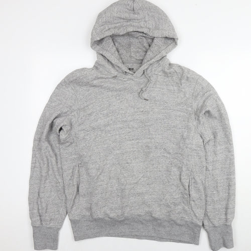 Uniqlo Mens Grey Cotton Pullover Hoodie Size M