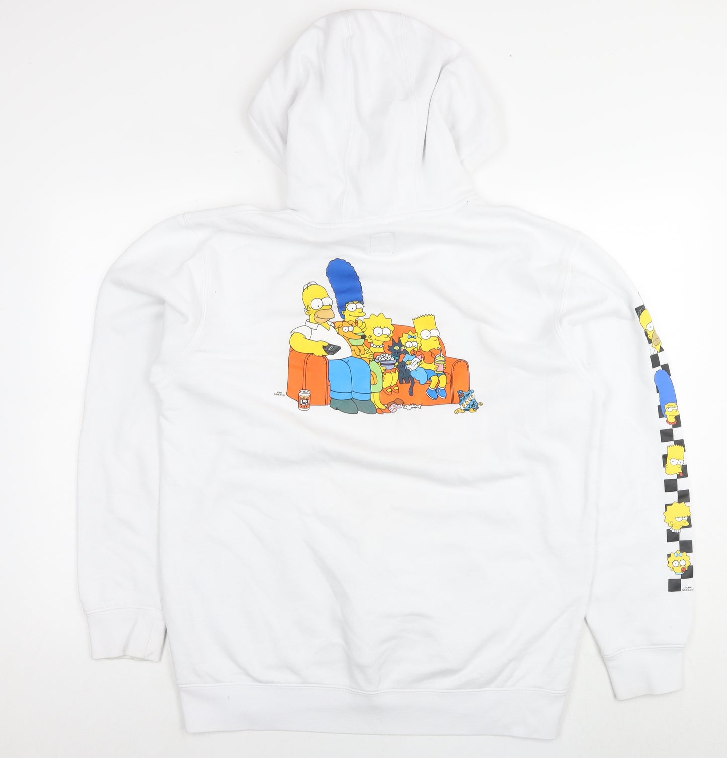 The Simpsons Mens White Polyester Pullover Hoodie Size L - Vans Logo