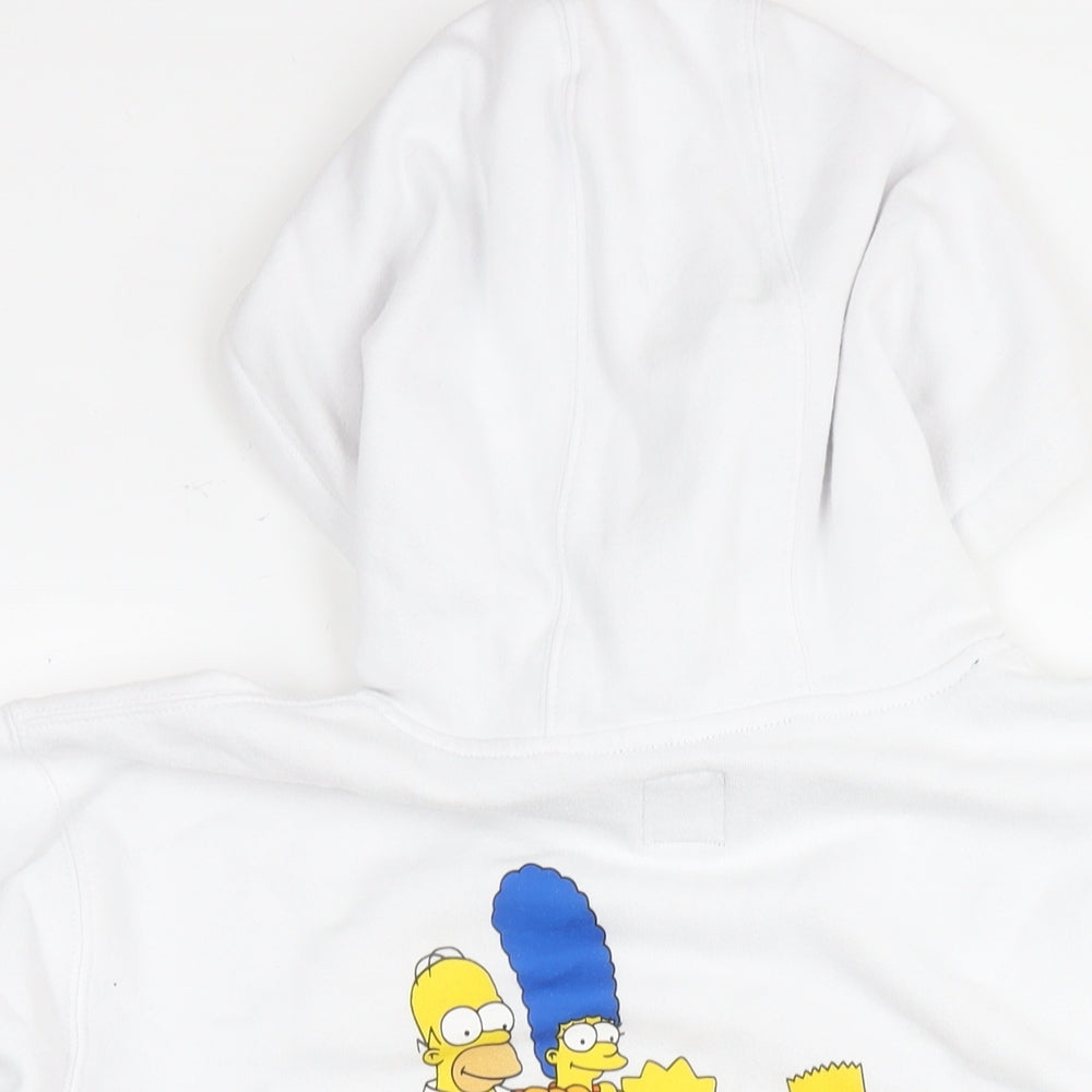 The Simpsons Mens White Polyester Pullover Hoodie Size L - Vans Logo