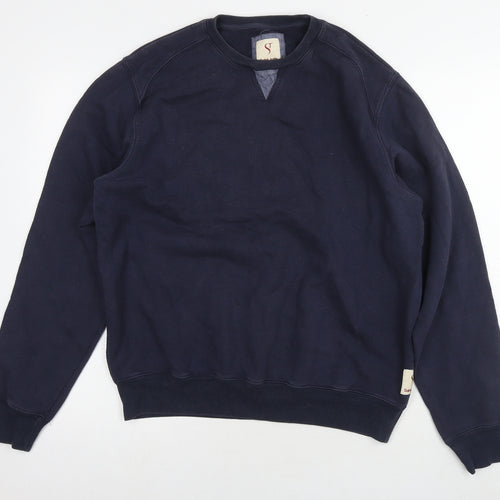 Saint Jude Mens Blue Cotton Pullover Sweatshirt Size XL