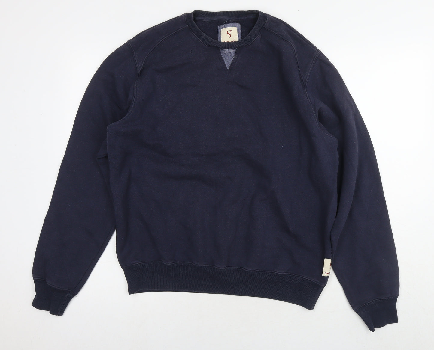 Saint Jude Mens Blue Cotton Pullover Sweatshirt Size XL