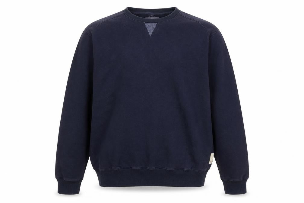Front view of Saint Jude men’s blue cotton pullover sweatshirt, size XL