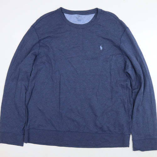 Polo Ralph Lauren Mens Blue Cotton Pullover Sweatshirt Size 2XL