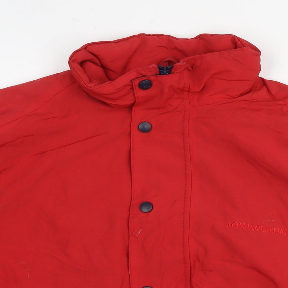 Aquascutum Mens Red Bomber Jacket Coat Size M Zip