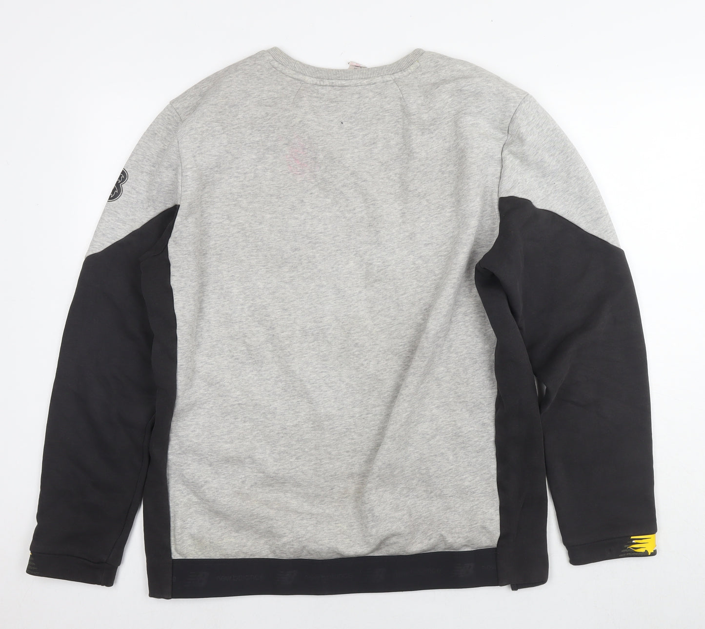 New Balance Mens Grey Polyester Pullover Sweatshirt Size L - Logo