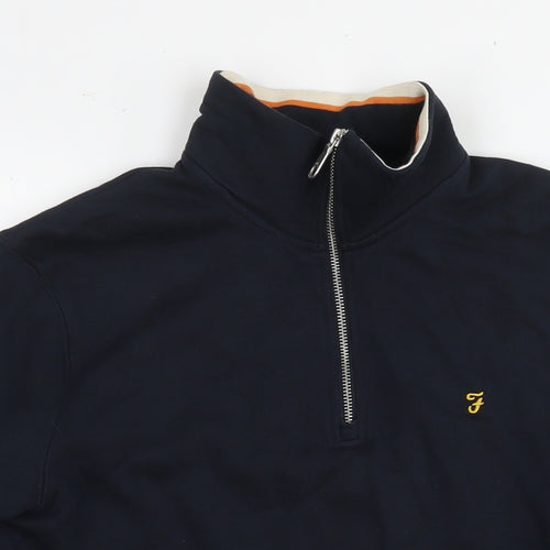 Farah Mens Blue Cotton Pullover Sweatshirt Size M