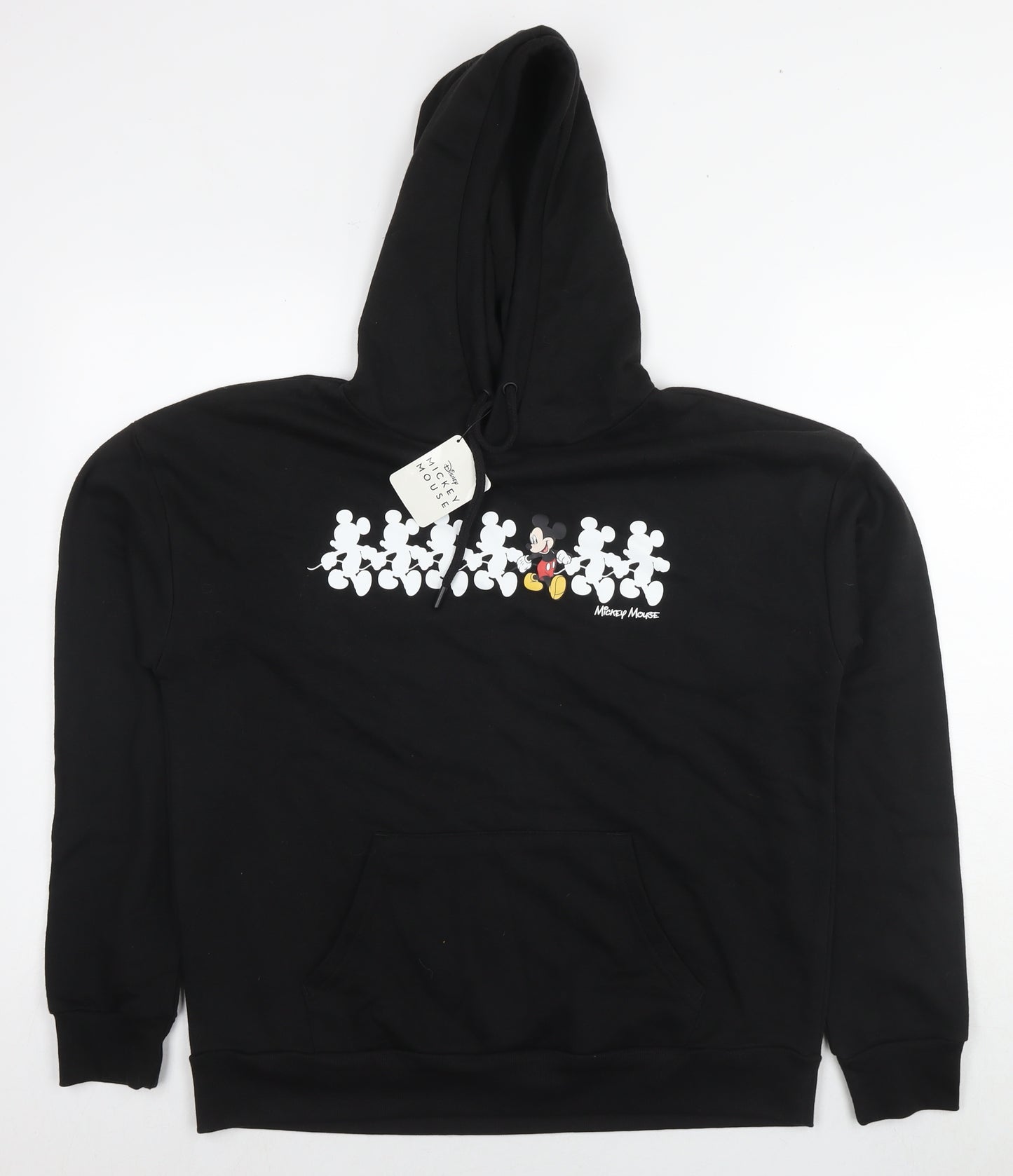 Disney Womens Black Cotton Pullover Hoodie Size 10 Pullover - Mickey Mouse Size 10-12