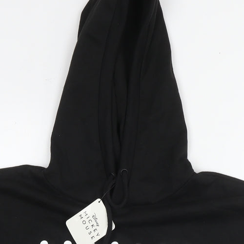 Disney Womens Black Cotton Pullover Hoodie Size 10 Pullover - Mickey Mouse Size 10-12