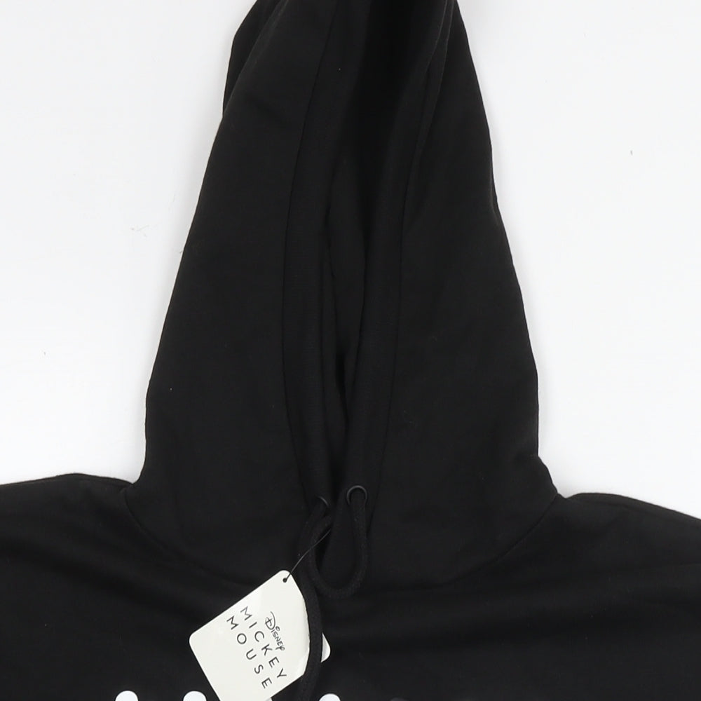 Disney Womens Black Cotton Pullover Hoodie Size 10 Pullover - Mickey Mouse Size 10-12