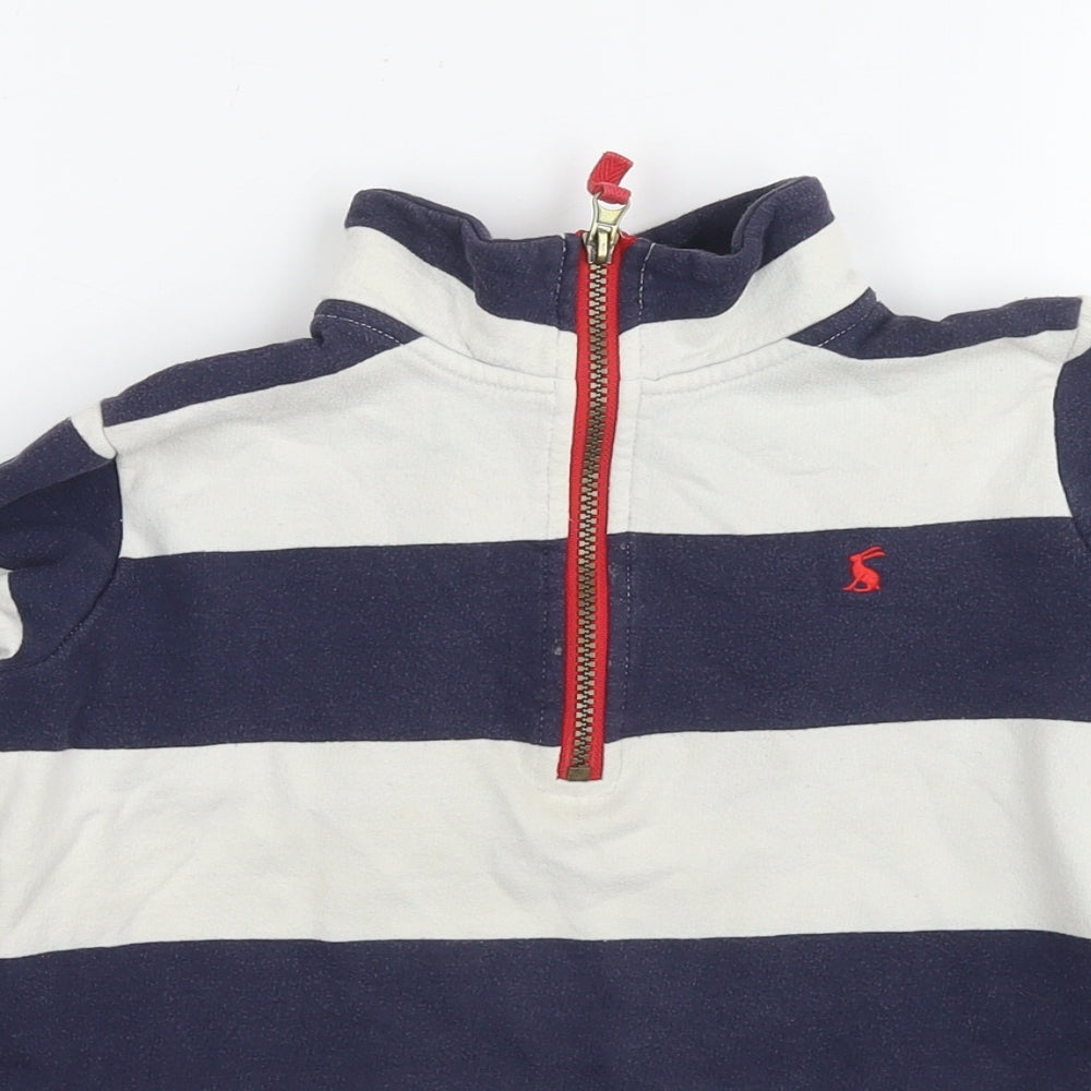Joules Boys White Striped Cotton Pullover Sweatshirt Size 9-10 Years Pullover - The Boat Yard