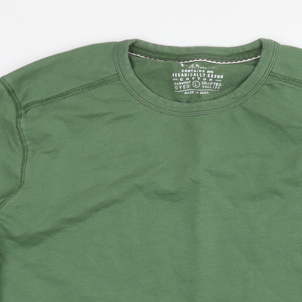 Fat Face Womens Green Cotton Pullover Sweatshirt Size L Pullover