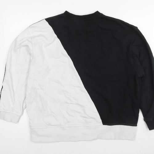 adidas Womens Black Colourblock Cotton Pullover Hoodie Size 10 Pullover - Logo