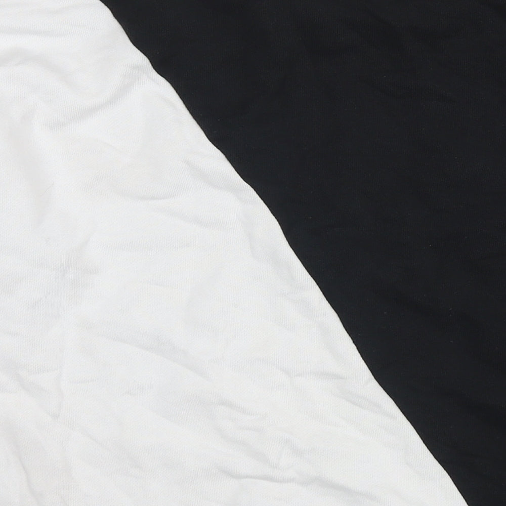 adidas Womens Black Colourblock Cotton Pullover Hoodie Size 10 Pullover - Logo