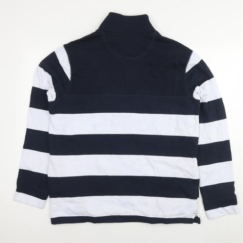 Regatta Mens Blue Striped Cotton Pullover Sweatshirt Size L