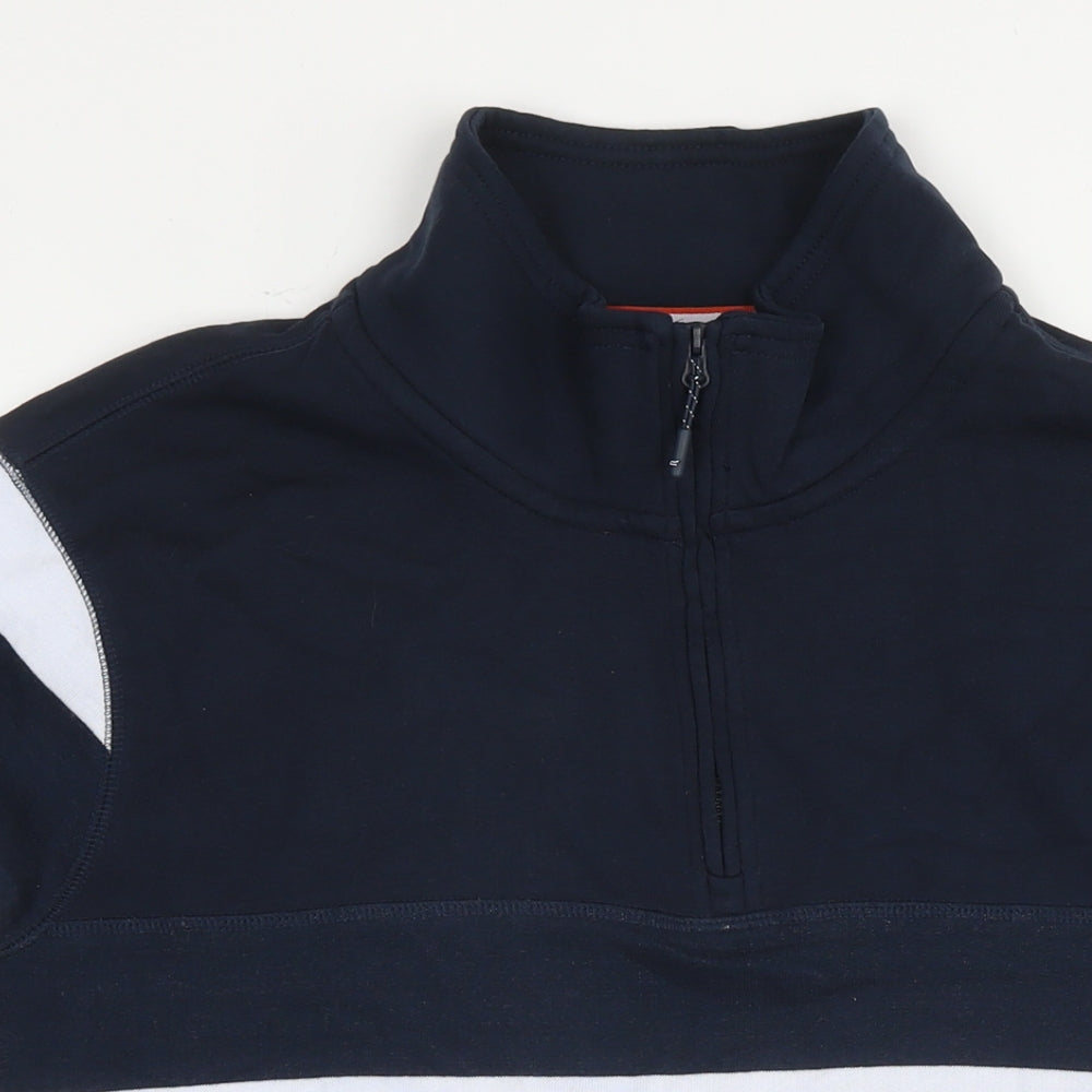 Regatta Mens Blue Striped Cotton Pullover Sweatshirt Size L