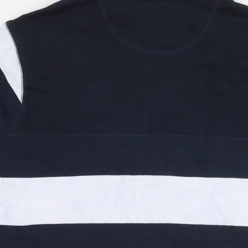 Regatta Mens Blue Striped Cotton Pullover Sweatshirt Size L