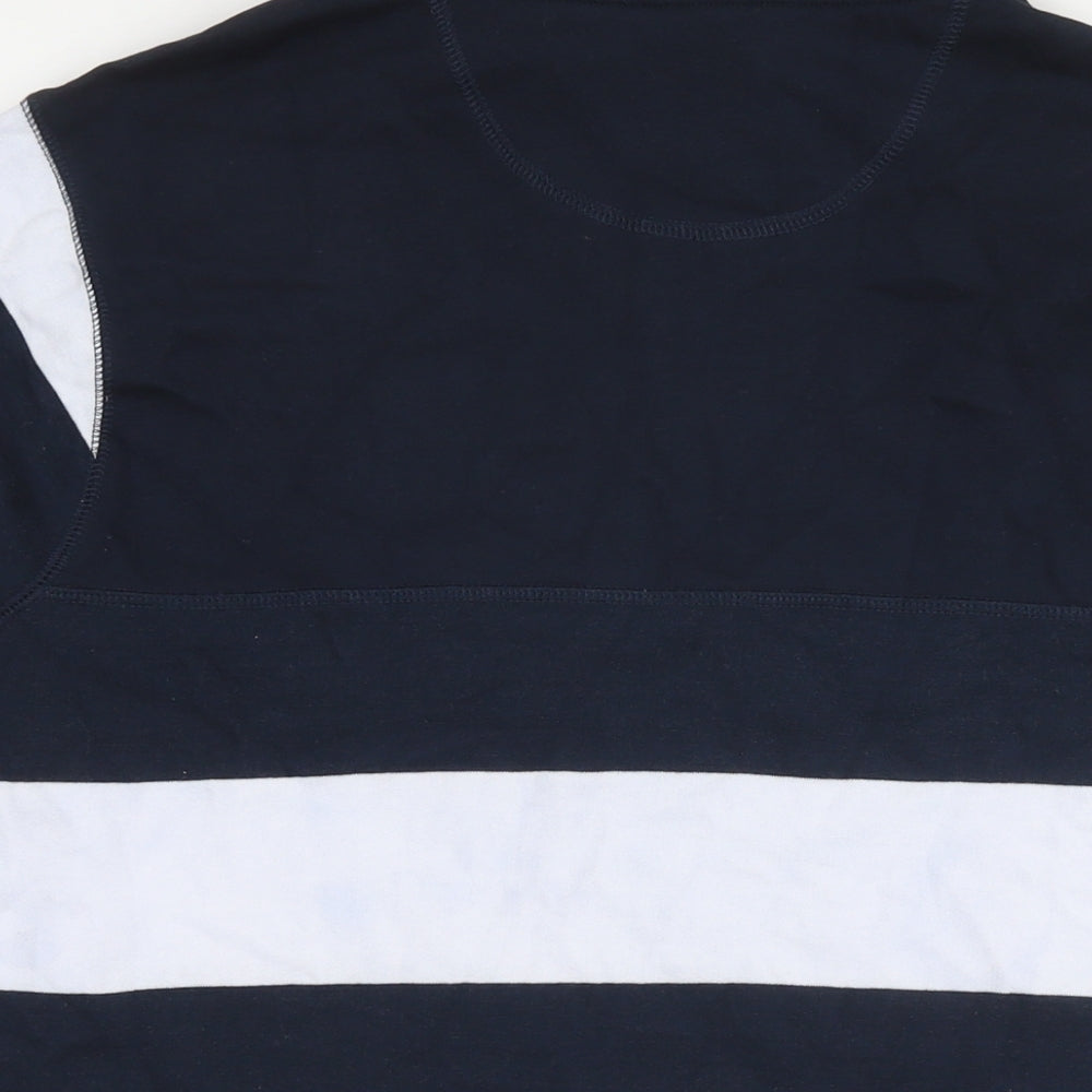 Regatta Mens Blue Striped Cotton Pullover Sweatshirt Size L