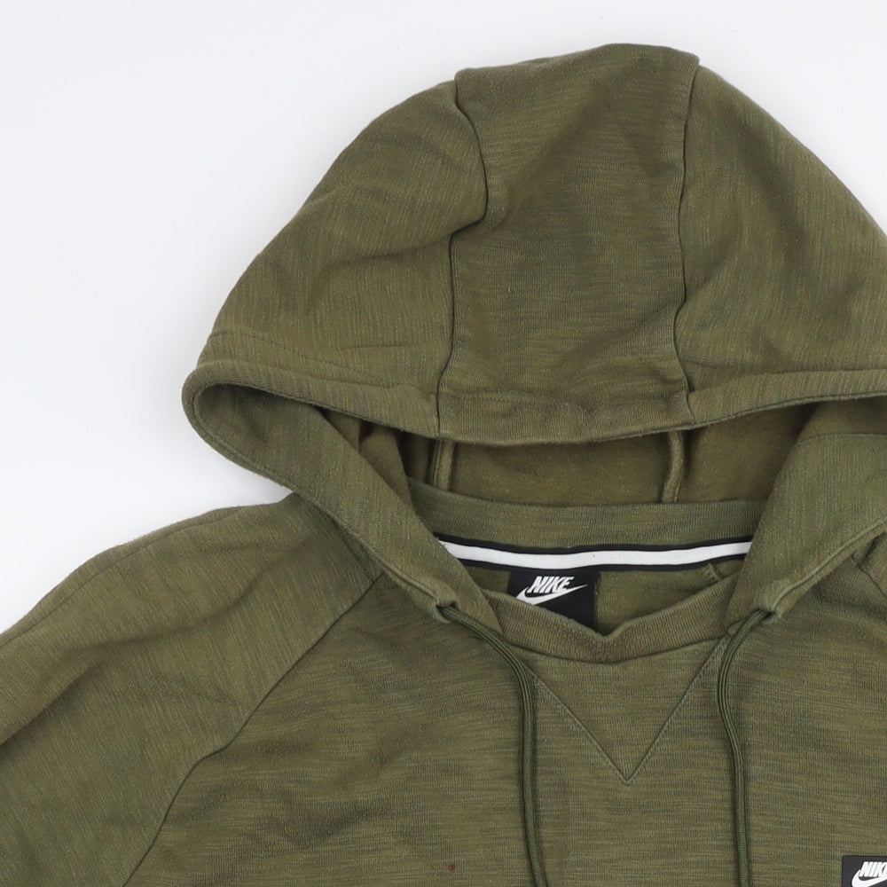 Nike Mens Green Cotton Pullover Hoodie Size XL
