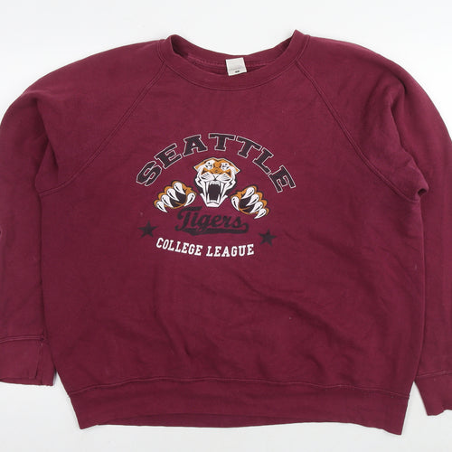 Seattle Womens Purple Cotton Pullover Sweatshirt Size L Pullover - Tiger