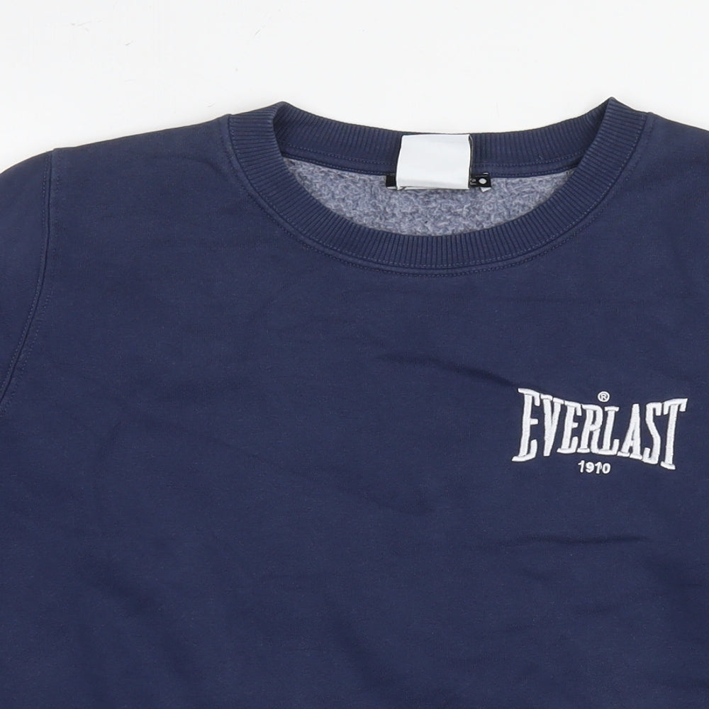 Everlast Womens Blue Cotton Pullover Sweatshirt Size M Pullover - Logo