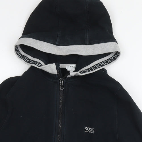 Boss Womens Black Cotton Full Zip Hoodie Size 12 Zip - Logo