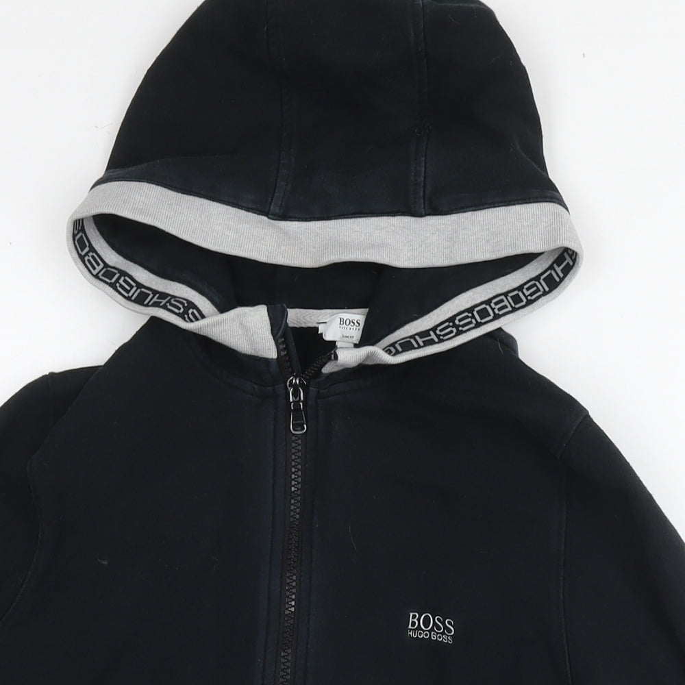 Boss Womens Black Cotton Full Zip Hoodie Size 12 Zip - Logo