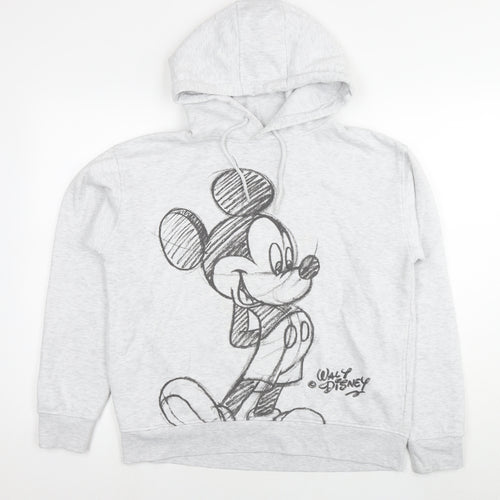 Disney Womens Grey Cotton Pullover Hoodie Size 10 Pullover - Mickey Mouse Size 10-12
