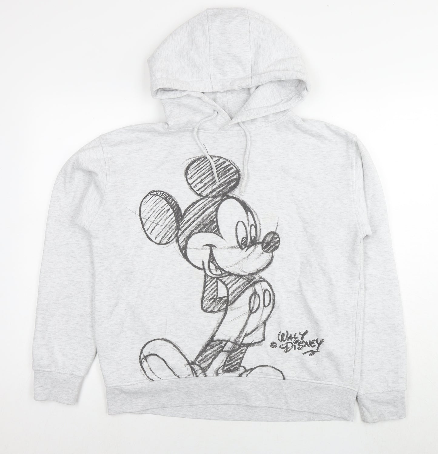 Disney Womens Grey Cotton Pullover Hoodie Size 10 Pullover - Mickey Mouse Size 10-12