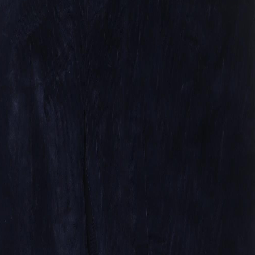 Marks and Spencer Mens Blue Cotton Trousers Size 40 in L31 in Regular Zip