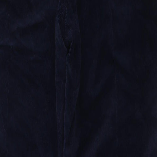 Marks and Spencer Mens Blue Cotton Trousers Size 40 in L31 in Regular Zip