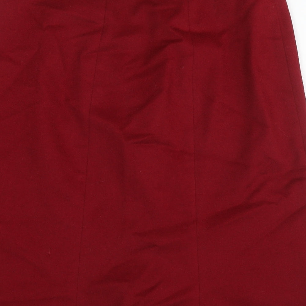 Jigsaw Womens Red Wool A-Line Skirt Size 12 Zip