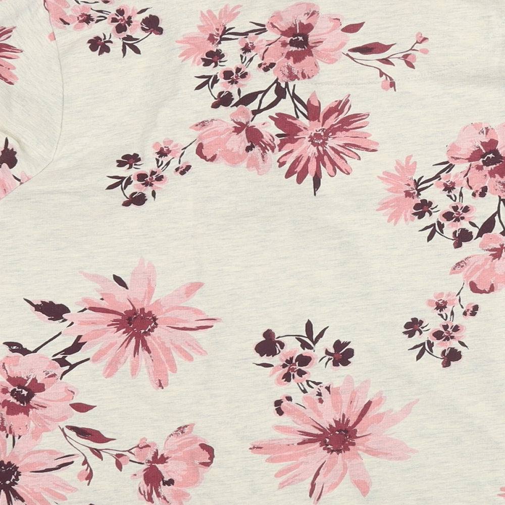 Julipa Womens Beige Floral Cotton Pullover Sweatshirt Size 16 Pullover