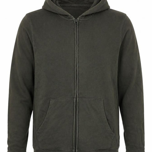 Easy Mens Green Cotton Full Zip Hoodie Size S