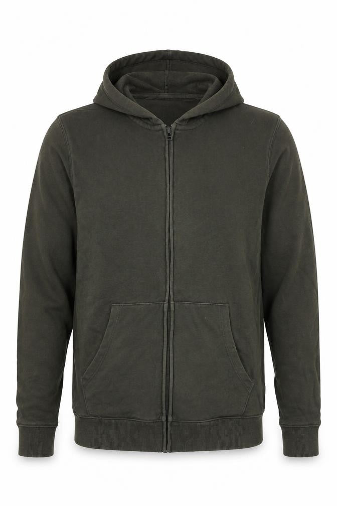 Easy Mens Green Cotton Full Zip Hoodie Size S