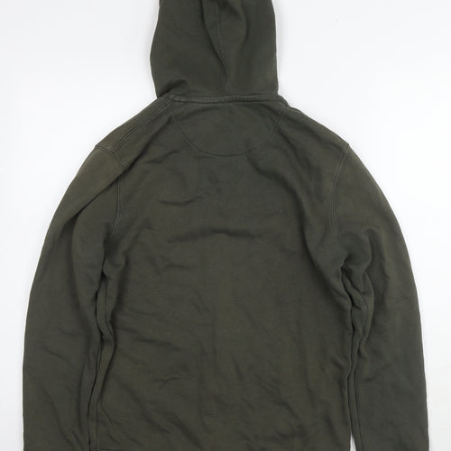 Easy Mens Green Cotton Full Zip Hoodie Size S