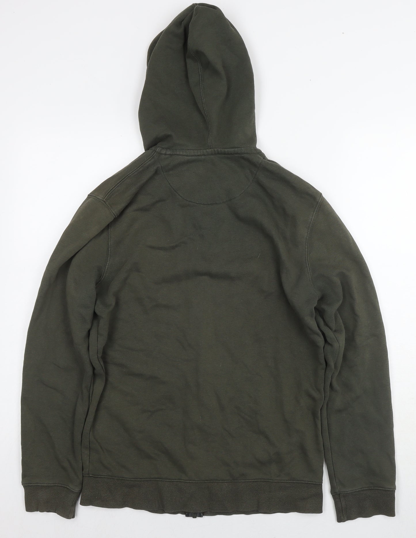 Easy Mens Green Cotton Full Zip Hoodie Size S