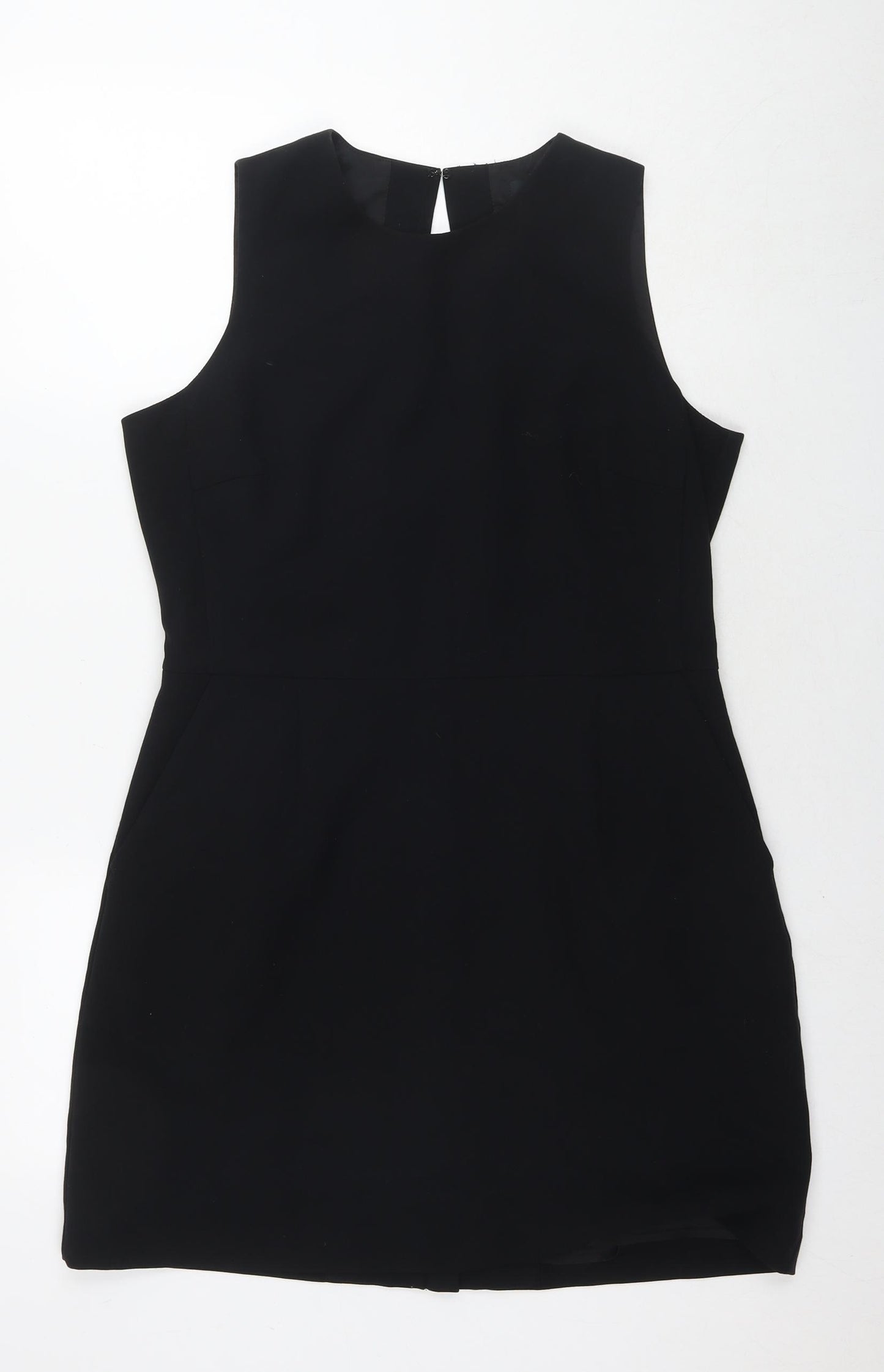 NEXT Womens Black Polyester A-Line Size 14 Round Neck Zip