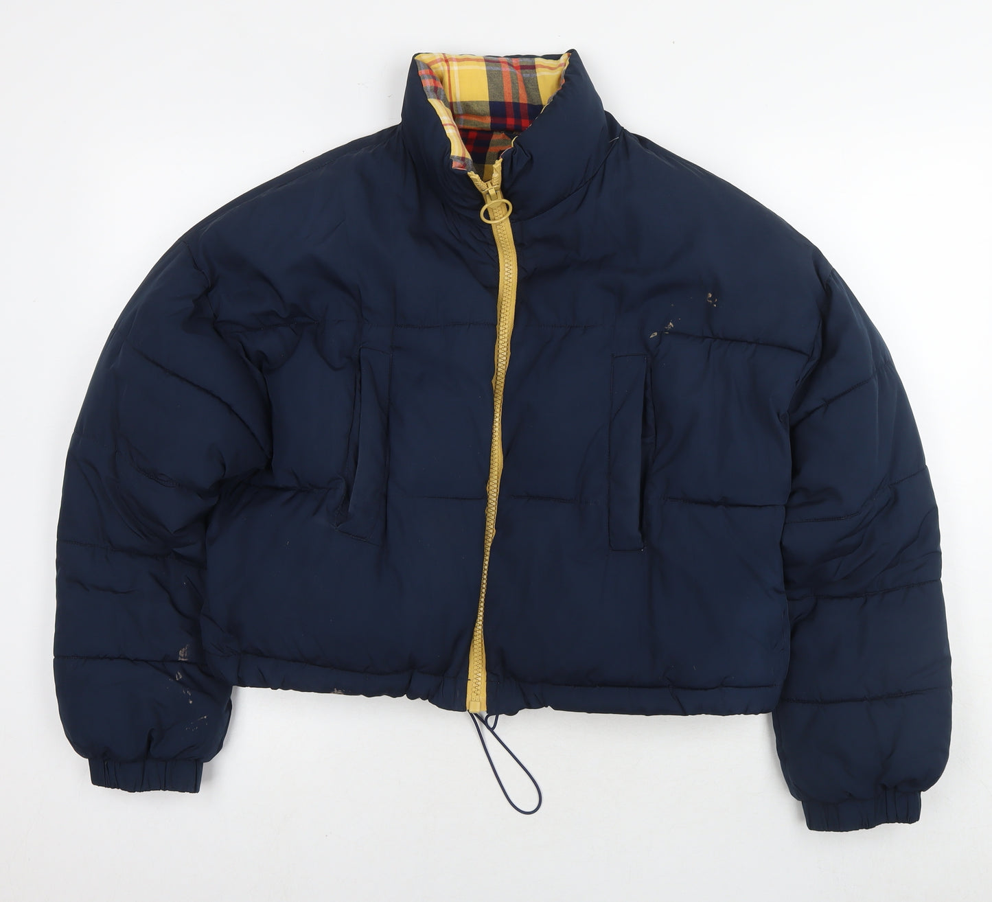 Urban Outfitters Womens Blue Puffer Jacket Coat Size S Zip