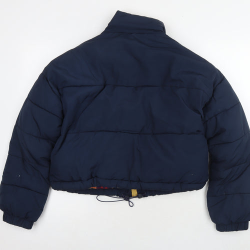 Urban Outfitters Womens Blue Puffer Jacket Coat Size S Zip